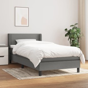 Box spring bed with dark gray fabric mattress 90x200 cm by vidaXL, Beds and slatted bases - Ref: Foro24-3129602, Price: 304,0...