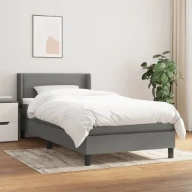 Box spring bed with dark gray fabric mattress 90x200 cm by vidaXL, Beds and slatted bases - Ref: Foro24-3129602, Price: 298,2...