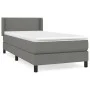 Cama box spring con colchón tela gris oscuro 90x200 cm de vidaXL, Camas y somieres - Ref: Foro24-3129602, Precio: 299,09 €, D...