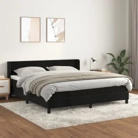 Box spring bed with black velvet mattress 180x200 cm by vidaXL, Beds and slatted bases - Ref: Foro24-3130855, Price: 537,29 €...