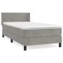 Box spring bed with light gray velvet mattress 90x190 cm by vidaXL, Beds and slatted bases - Ref: Foro24-3130877, Price: 288,...