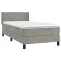 Box spring bed with light gray velvet mattress 90x190 cm by vidaXL, Beds and slatted bases - Ref: Foro24-3130877, Price: 288,...