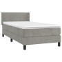 Boxspringbett mit hellgrauer Samtmatratze 90x190 cm von vidaXL, Betten und Lattenroste - Ref: Foro24-3130877, Preis: 304,56 €...