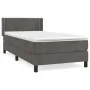 Box spring bed with dark gray velvet mattress 90x200 cm by vidaXL, Beds and slatted bases - Ref: Foro24-3130878, Price: 288,9...