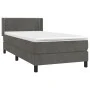 Box spring bed with dark gray velvet mattress 90x200 cm by vidaXL, Beds and slatted bases - Ref: Foro24-3130878, Price: 288,9...