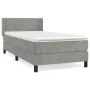 Box spring bed with light gray velvet mattress 90x190 cm by vidaXL, Beds and slatted bases - Ref: Foro24-3130871, Price: 304,...