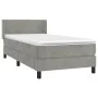 Box spring bed with light gray velvet mattress 90x190 cm by vidaXL, Beds and slatted bases - Ref: Foro24-3130871, Price: 304,...