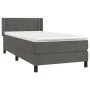 Box spring bed with dark gray velvet mattress 100x200 cm by vidaXL, Beds and slatted bases - Ref: Foro24-3130884, Price: 299,...