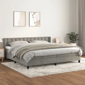 Box spring bed with light gray velvet mattress 200x200 cm by vidaXL, Beds and slatted bases - Ref: Foro24-3131219, Price: 560...