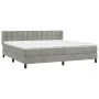 Box spring bed with light gray velvet mattress 200x200 cm by vidaXL, Beds and slatted bases - Ref: Foro24-3131219, Price: 560...