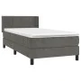 Box spring bed with dark gray velvet mattress 90x200 cm by vidaXL, Beds and slatted bases - Ref: Foro24-3130938, Price: 297,2...