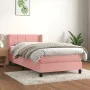 Box spring bed with pink velvet mattress 100x200 cm by vidaXL, Beds and slatted bases - Ref: Foro24-3130948, Price: 302,55 €,...