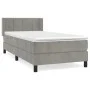 Box spring bed with light gray velvet mattress 100x200 cm by vidaXL, Beds and slatted bases - Ref: Foro24-3130943, Price: 309...