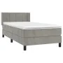 Box spring bed with light gray velvet mattress 100x200 cm by vidaXL, Beds and slatted bases - Ref: Foro24-3130943, Price: 309...