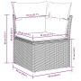 Set de sofás de jardín 11 pzas y cojines ratán sintético gris