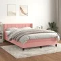 Box spring bed with pink velvet mattress 140x190 cm by vidaXL, Beds and slatted bases - Ref: Foro24-3130960, Price: 445,82 €,...