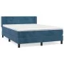 Box spring bed with dark blue velvet mattress 140x190 cm by vidaXL, Beds and slatted bases - Ref: Foro24-3130959, Price: 412,...