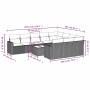 Set de sofás de jardín 11 pzas cojines ratán sintético marrón
