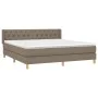 Box spring bed with taupe gray fabric mattress 160x200 cm by vidaXL, Beds and slatted bases - Ref: Foro24-3130525, Price: 519...