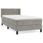 Box spring bed with light gray velvet mattress 90x190 cm by vidaXL, Beds and slatted bases - Ref: Foro24-3130991, Price: 287,...