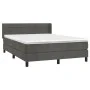 Box spring bed with dark gray velvet mattress 140x190 cm by vidaXL, Beds and slatted bases - Ref: Foro24-3131016, Price: 427,...