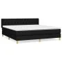 Box spring bed with black fabric mattress 160x200 cm by vidaXL, Beds and slatted bases - Ref: Foro24-3130523, Price: 501,32 €...