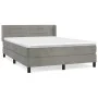Box spring bed with light gray velvet mattress 140x200 cm by vidaXL, Beds and slatted bases - Ref: Foro24-3131021, Price: 439...