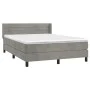 Box spring bed with light gray velvet mattress 140x200 cm by vidaXL, Beds and slatted bases - Ref: Foro24-3131021, Price: 439...
