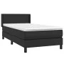 Box spring bed with black synthetic leather mattress 90x190 cm by vidaXL, Beds and slatted bases - Ref: Foro24-3130691, Price...
