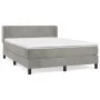Box spring bed with light gray velvet mattress 140x190 cm by vidaXL, Beds and slatted bases - Ref: Foro24-3130835, Price: 447...