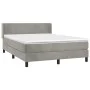 Box spring bed with light gray velvet mattress 140x190 cm by vidaXL, Beds and slatted bases - Ref: Foro24-3130835, Price: 447...
