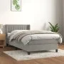 Box spring bed with light gray velvet mattress 100x200 cm by vidaXL, Beds and slatted bases - Ref: Foro24-3131063, Price: 310...