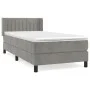 Box spring bed with light gray velvet mattress 100x200 cm by vidaXL, Beds and slatted bases - Ref: Foro24-3131063, Price: 310...