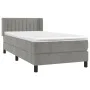 Box spring bed with light gray velvet mattress 100x200 cm by vidaXL, Beds and slatted bases - Ref: Foro24-3131063, Price: 310...