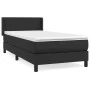 Box spring bed with black synthetic leather mattress 90x190 cm by vidaXL, Beds and slatted bases - Ref: Foro24-3130637, Price...
