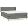 Box spring bed with dark gray fabric mattress 140x200 cm by vidaXL, Beds and slatted bases - Ref: Foro24-3130114, Price: 436,...