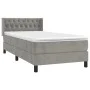 Box spring bed with light gray velvet mattress 90x190 cm by vidaXL, Beds and slatted bases - Ref: Foro24-3131111, Price: 312,...