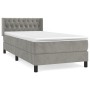 Box spring bed with light gray velvet mattress 90x190 cm by vidaXL, Beds and slatted bases - Ref: Foro24-3131117, Price: 310,...