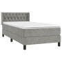 Box spring bed with light gray velvet mattress 90x190 cm by vidaXL, Beds and slatted bases - Ref: Foro24-3131117, Price: 310,...