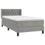 Box spring bed with light gray velvet mattress 90x190 cm by vidaXL, Beds and slatted bases - Ref: Foro24-3131117, Price: 300,...