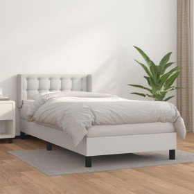 Boxspringbett mit weißer Kunstledermatratze 90x190 cm von vidaXL, Betten und Lattenroste - Ref: Foro24-3130758, Preis: 304,73...