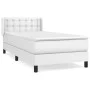 Box spring bed with white synthetic leather mattress 90x190 cm by vidaXL, Beds and slatted bases - Ref: Foro24-3130758, Price...