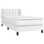 Box spring bed with white synthetic leather mattress 90x190 cm by vidaXL, Beds and slatted bases - Ref: Foro24-3130758, Price...