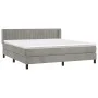 Box spring bed with light gray velvet mattress 180x200 cm by vidaXL, Beds and slatted bases - Ref: Foro24-3131093, Price: 524...