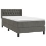 Box spring bed with dark gray velvet mattress 90x200 cm by vidaXL, Beds and slatted bases - Ref: Foro24-3131118, Price: 311,6...
