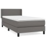 Cama box spring con colchón cuero sintético gris 90x190 cm de vidaXL, Camas y somieres - Ref: Foro24-3130635, Precio: 295,82 ...
