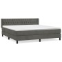 Box spring bed with dark gray velvet mattress 180x200 cm by vidaXL, Beds and slatted bases - Ref: Foro24-3131154, Price: 538,...