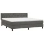 Cama box spring con colchón terciopelo gris oscuro 180x200 cm de vidaXL, Camas y somieres - Ref: Foro24-3131154, Precio: 514,...