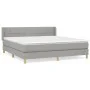 Box spring bed with light gray fabric mattress 160x200 cm by vidaXL, Beds and slatted bases - Ref: Foro24-3130281, Price: 482...