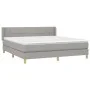 Box spring bed with light gray fabric mattress 160x200 cm by vidaXL, Beds and slatted bases - Ref: Foro24-3130281, Price: 482...